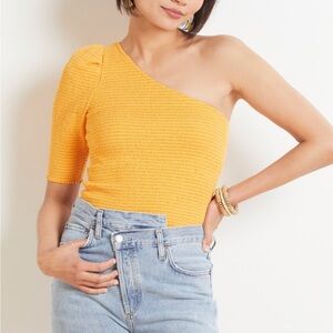 Nation Ltd Kirstie Smocked One Shoulder Top Size Small